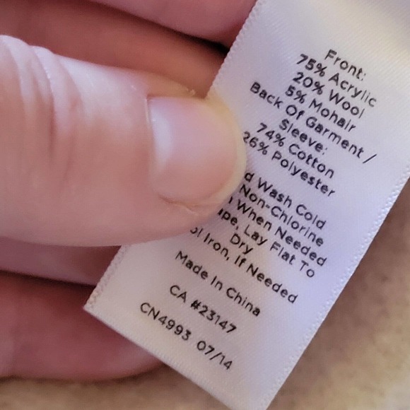 Talbots Sweater Cardigan Top Women Large Beige Tan Wool Knit Open Casual Office - Picture 9 of 12